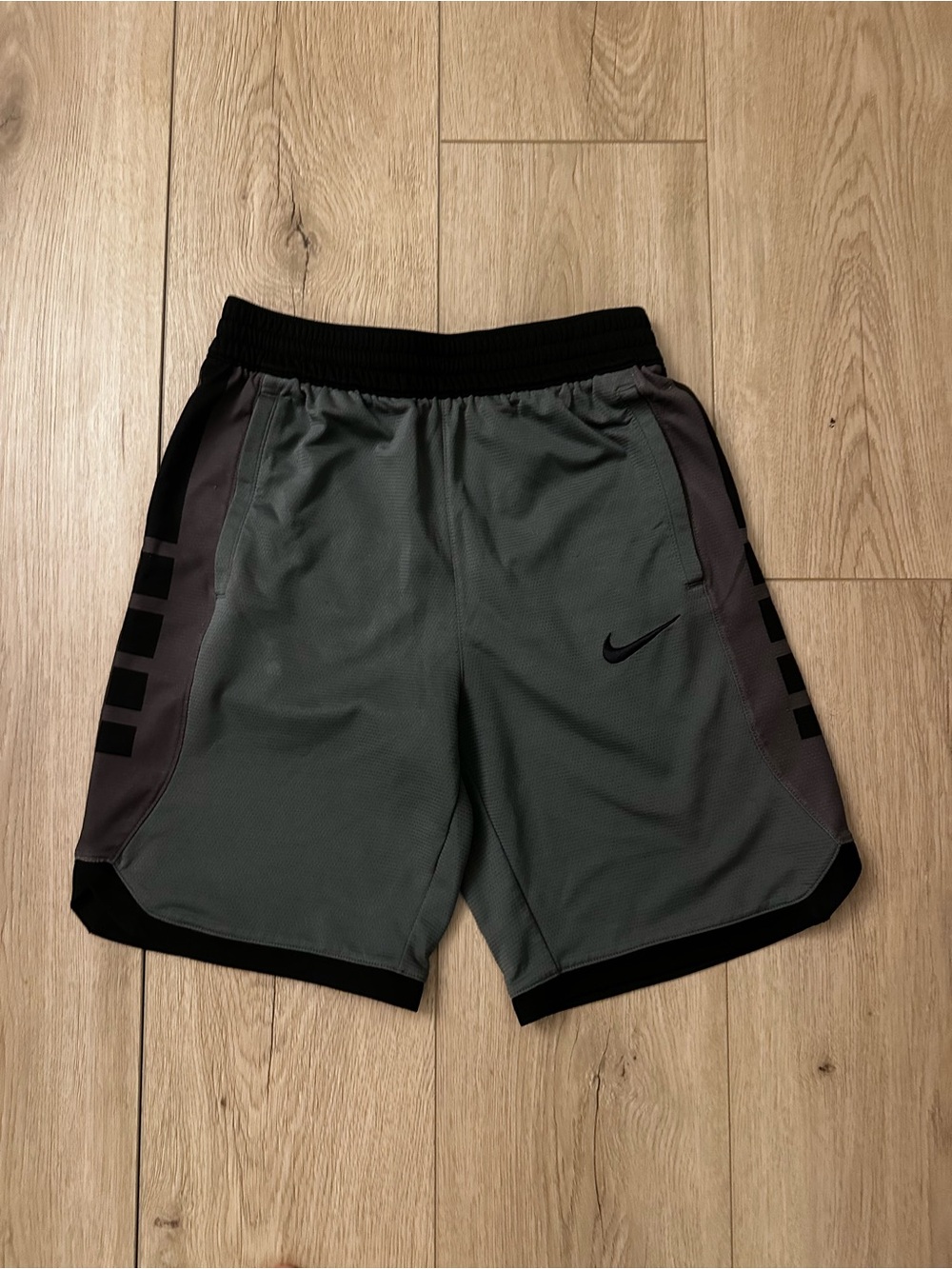 Nike Men’s Olive Gray Athletic Shorts with Black Trim